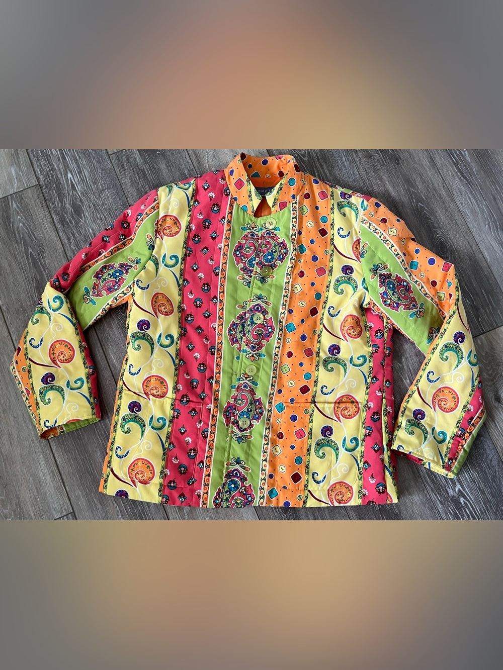 Vintage Koret Petite Multicolored Lightweight Jacket Size small